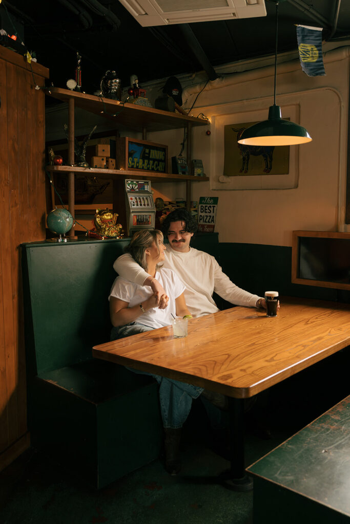 couple having drinks at a bar 
