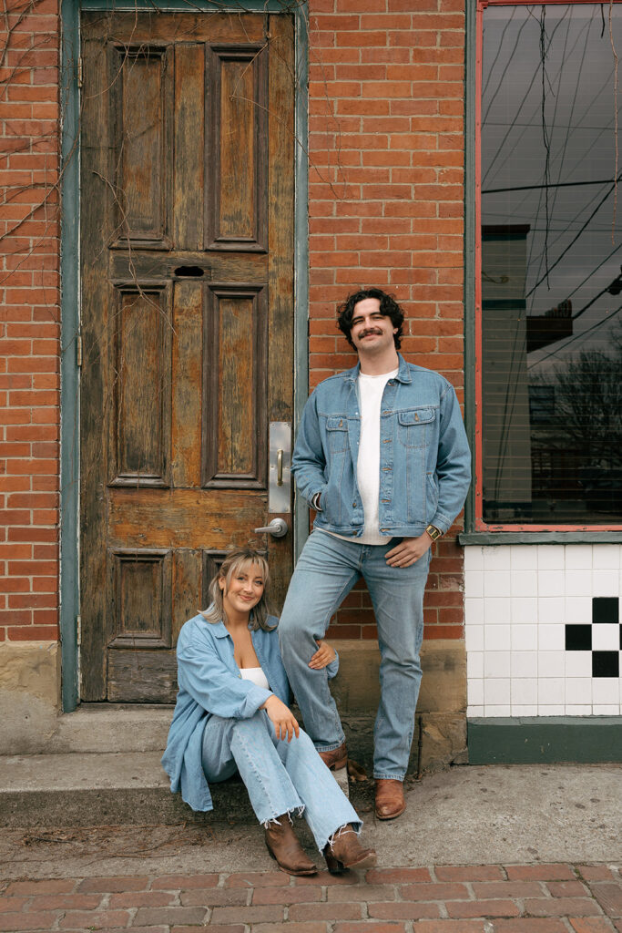 denim on denim couple in Germantown
