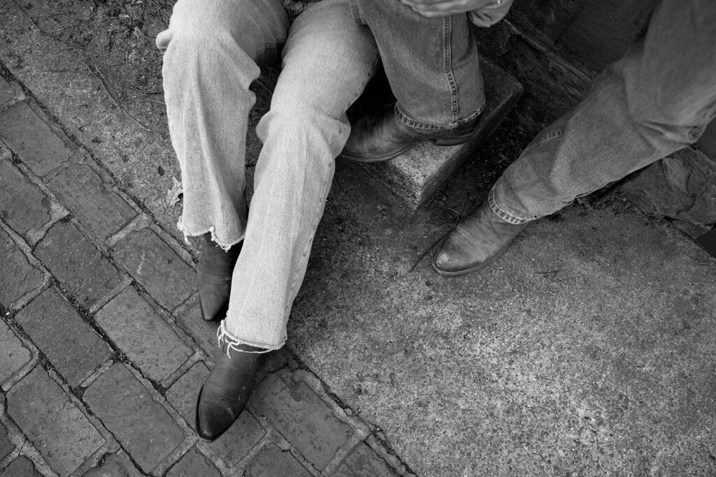 black and white boots detail shot