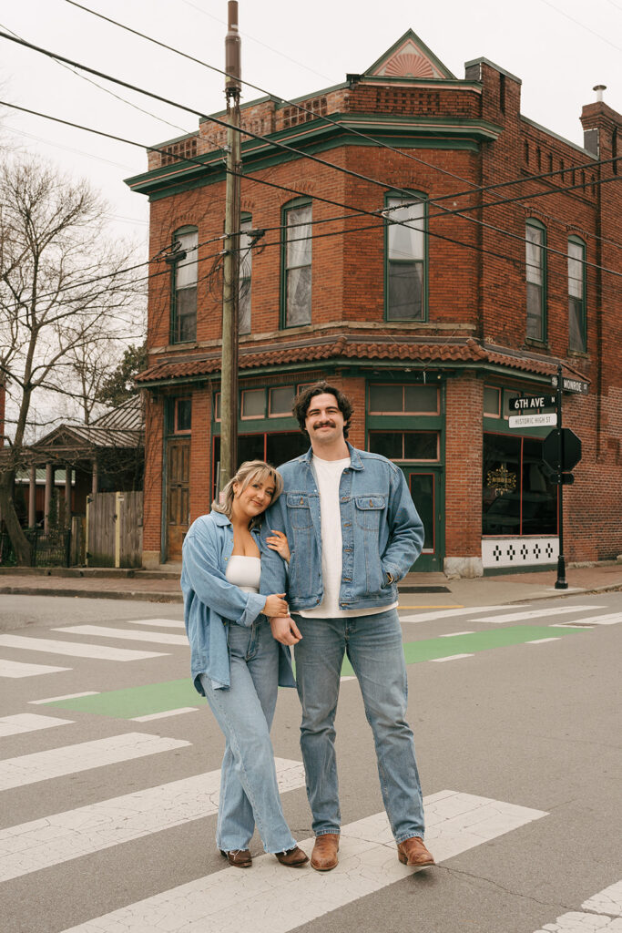 denim on denim couple in the street 
