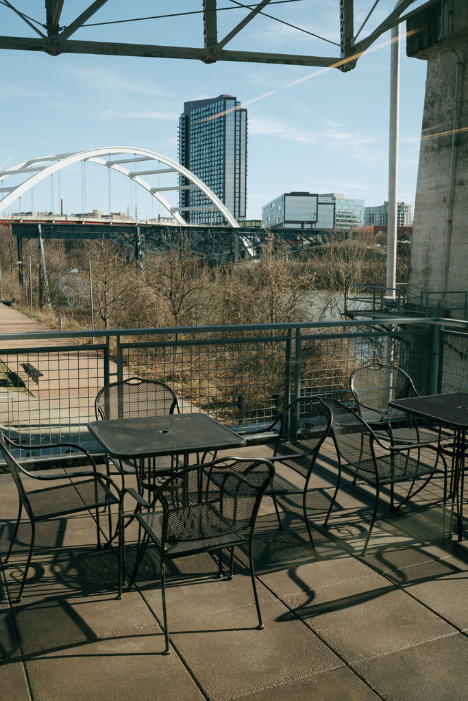 outdoor patio at wedding venue in downtown nashville 