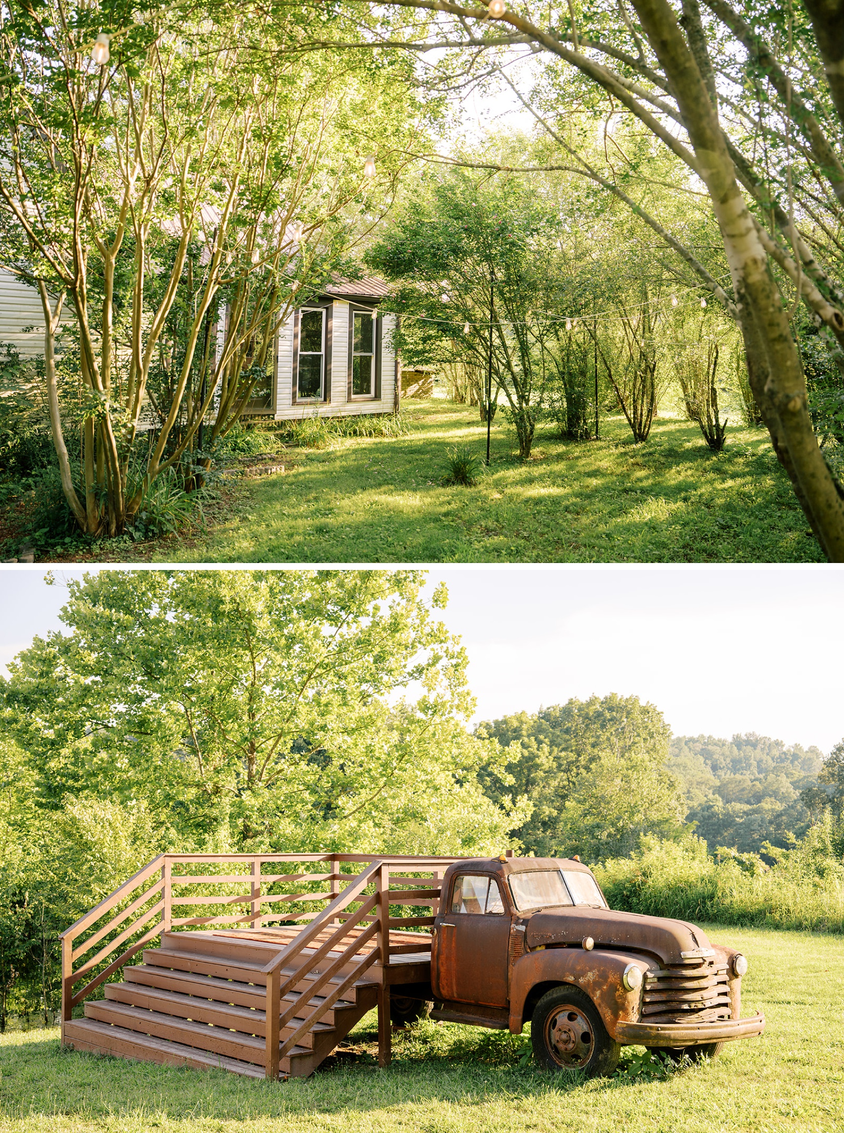 A look at the grounds and vintage truck platform at the eden estate