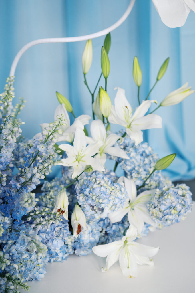 blue and white flowers at diamond creek farm in nashville tennessee