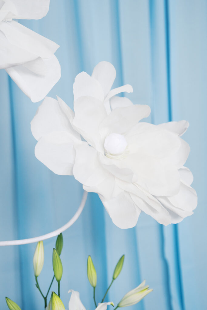 a white flower decoration at a wedding in nashville