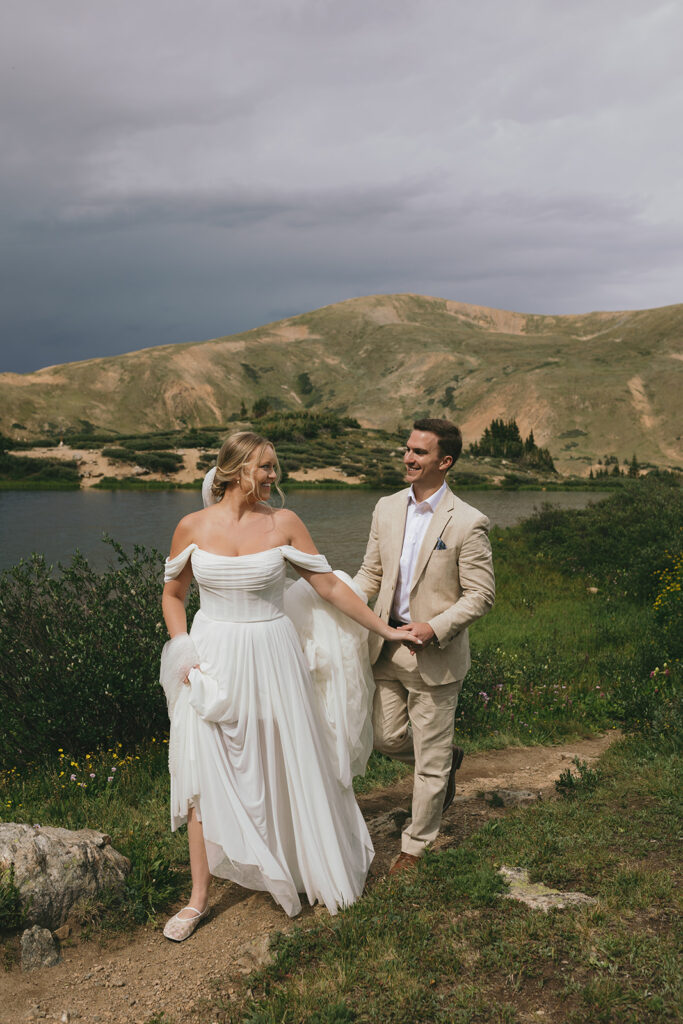 bride and groom at their intimate elopement 