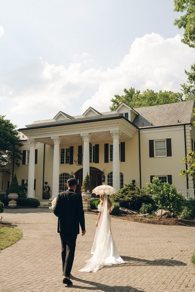 bride and groom at their wedding venue in nashville