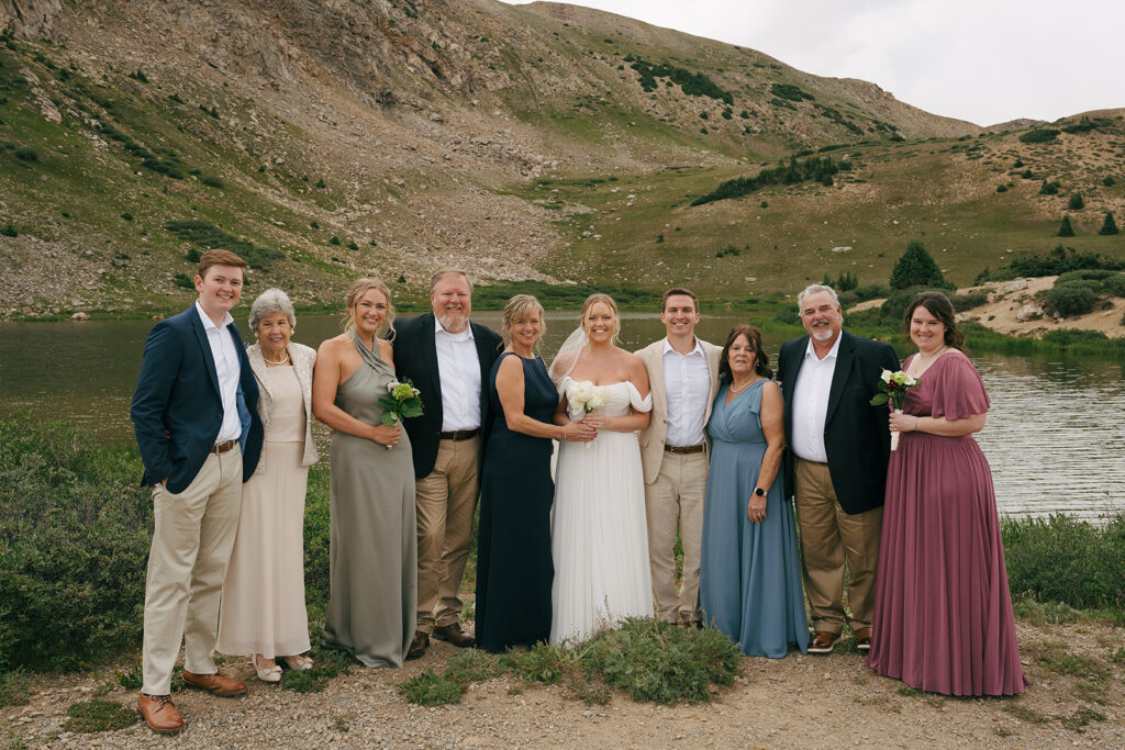 family portrait after the wedding ceremony 