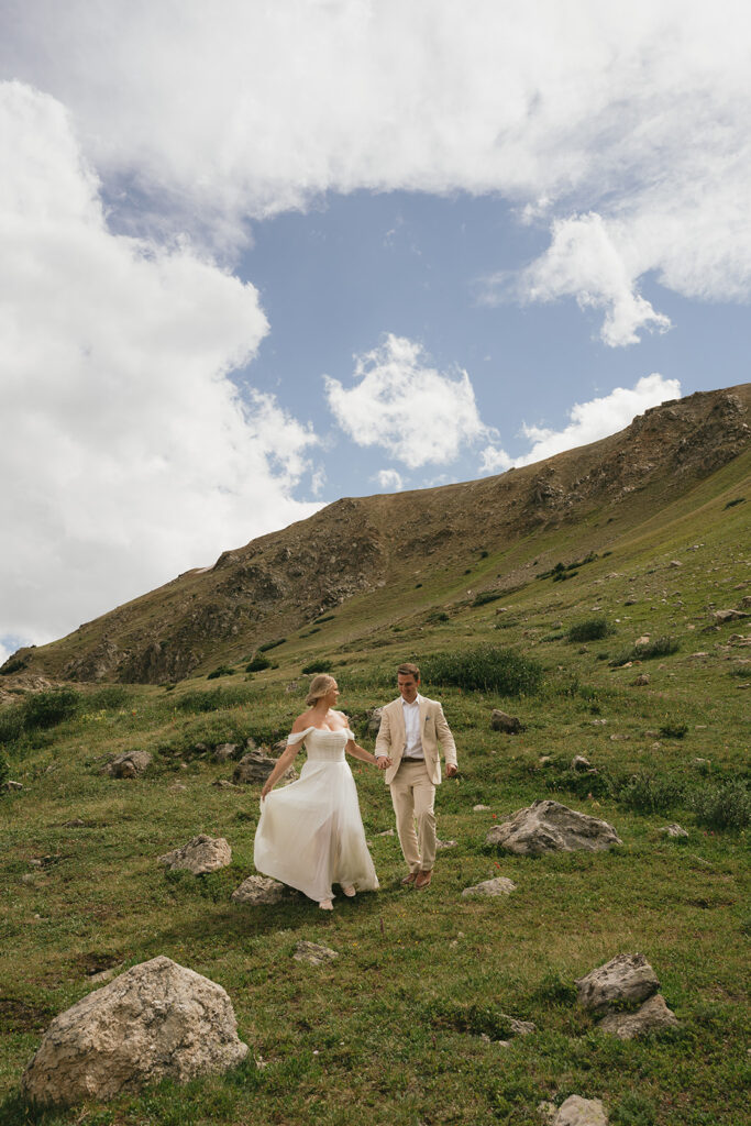 stunning picture of the bride and groom after their wedding ceremony 