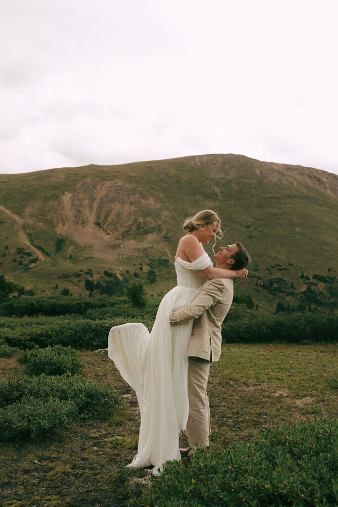 happy couple at their intimate elopement