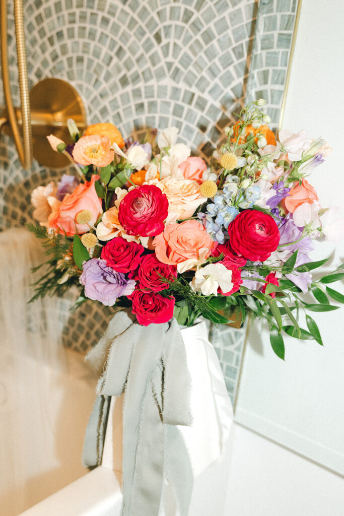 colorful wedding bouquet 