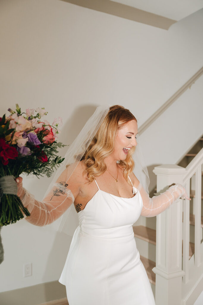 bride before her first look with the groom