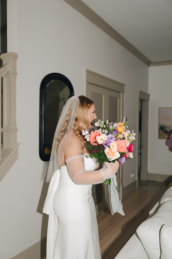 bride before heading to the wedding ceremony 