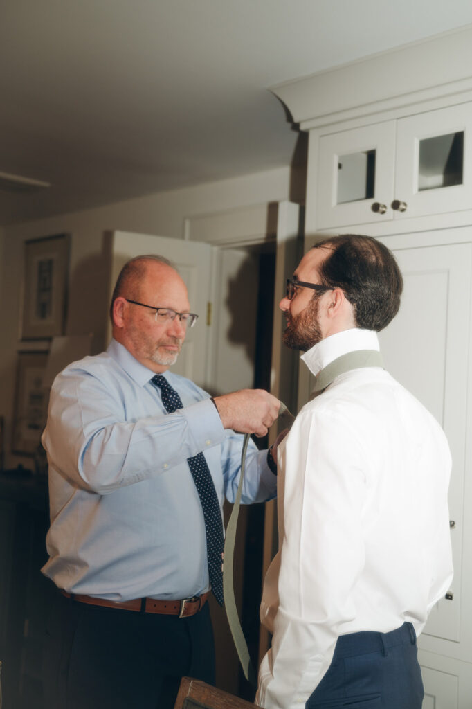 groom getting ready for his wedding day