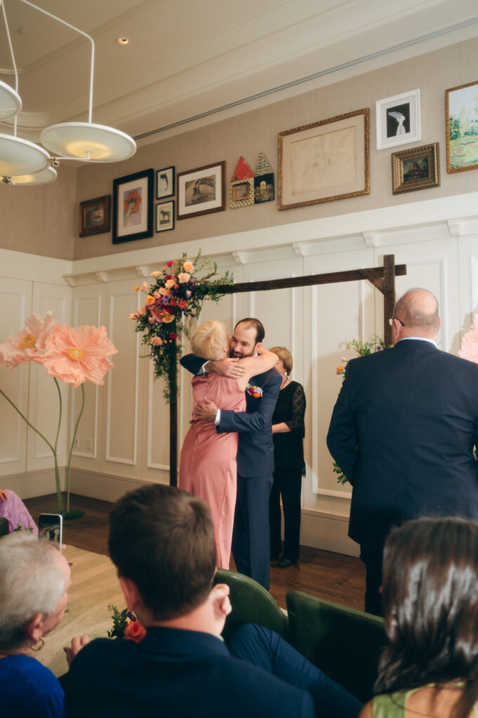 groom waiting for the bride at the altar 