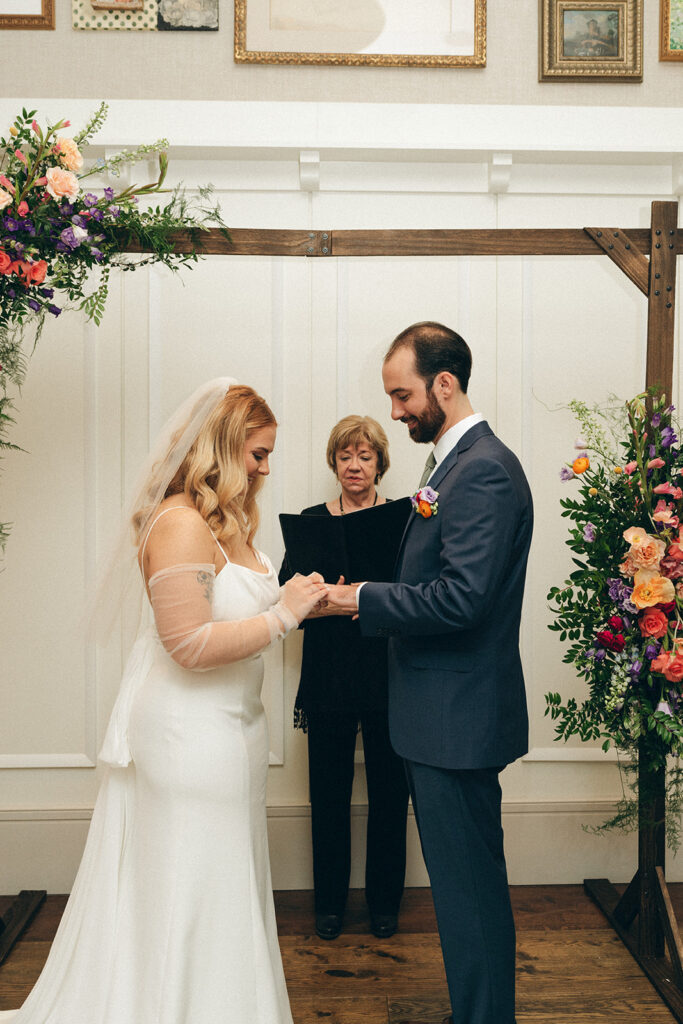 happy couple at their wedding ceremony 