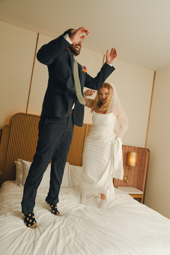 couple playing during their photoshoot