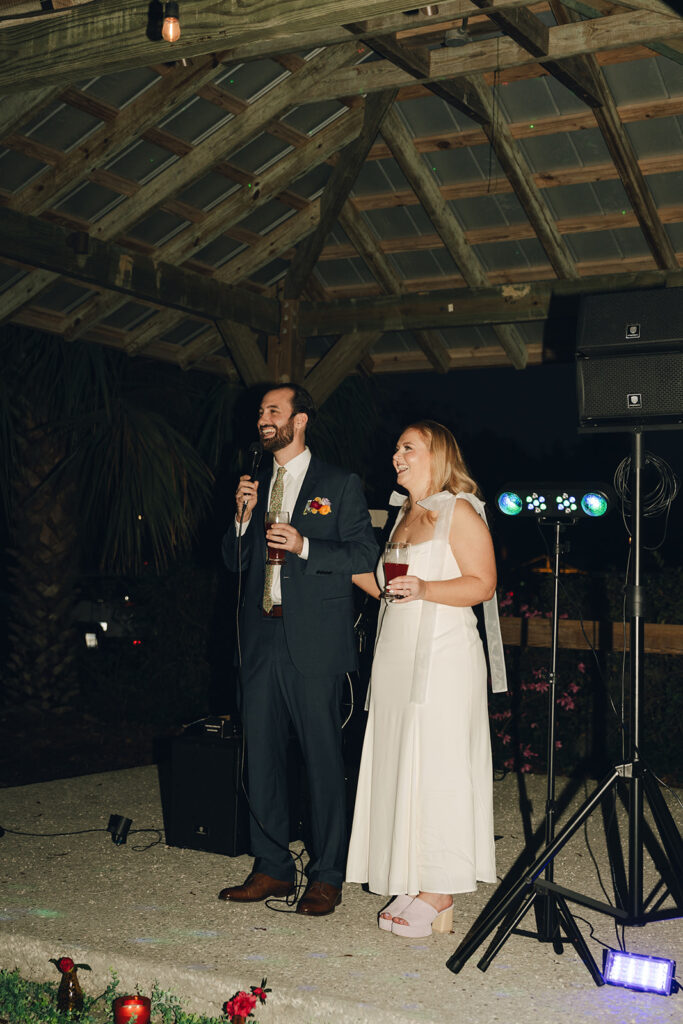 bride at her garden themed wedding