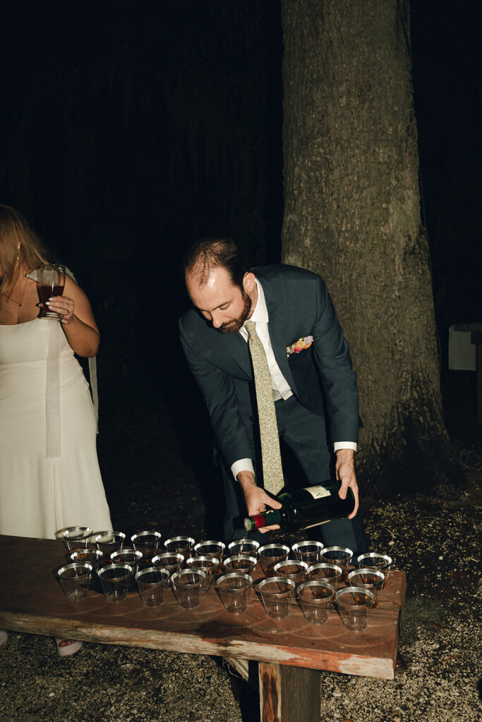  groom at his garden themed wedding 