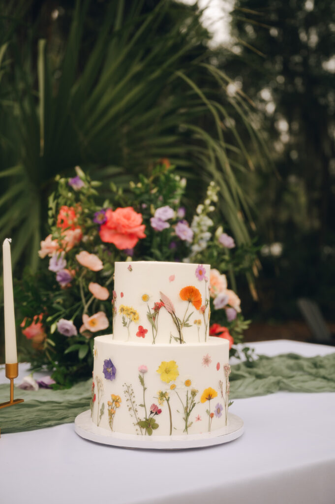 garden themed wedding cake