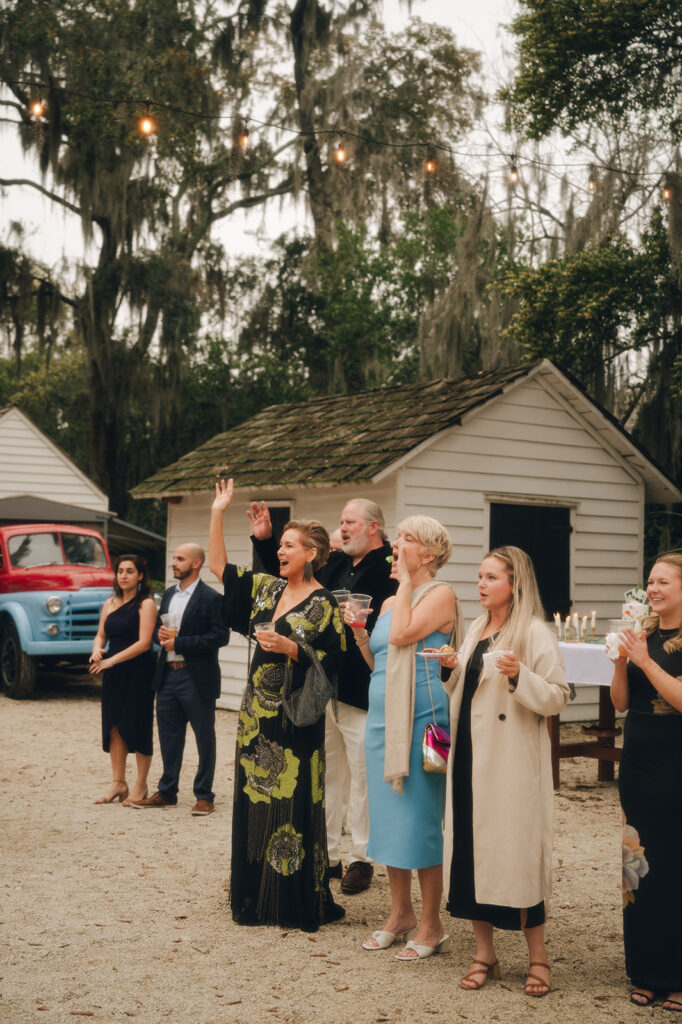 guests at the garden themed wedding