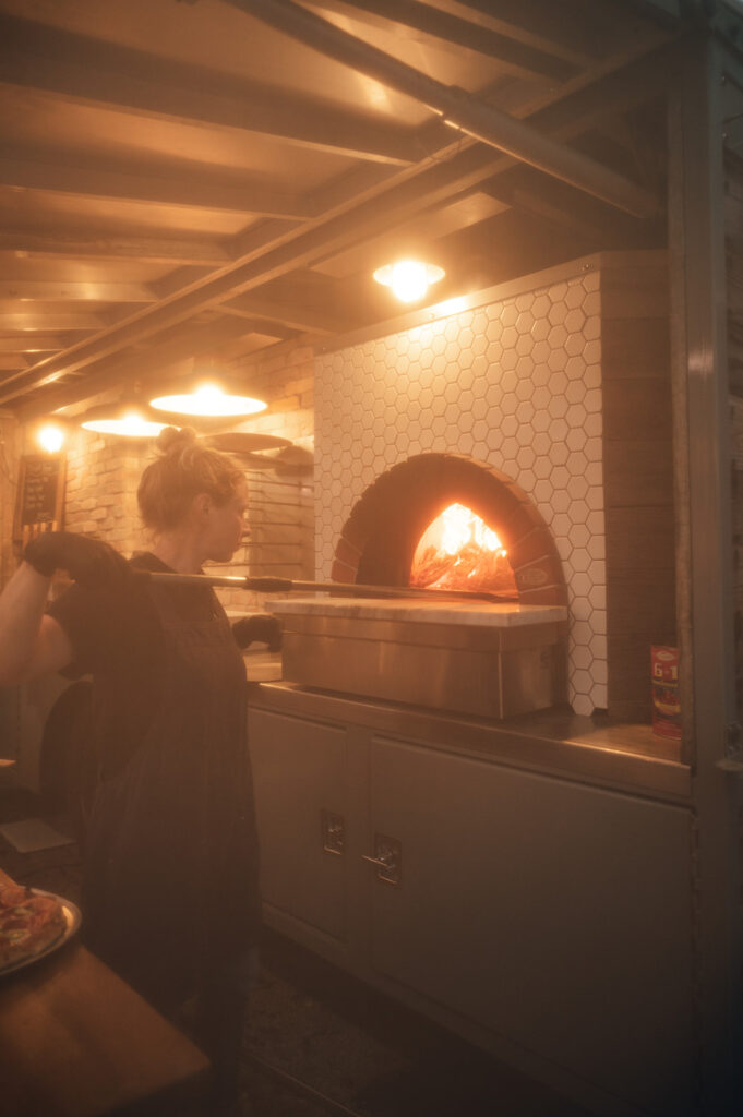 pizzas at the garden themed wedding