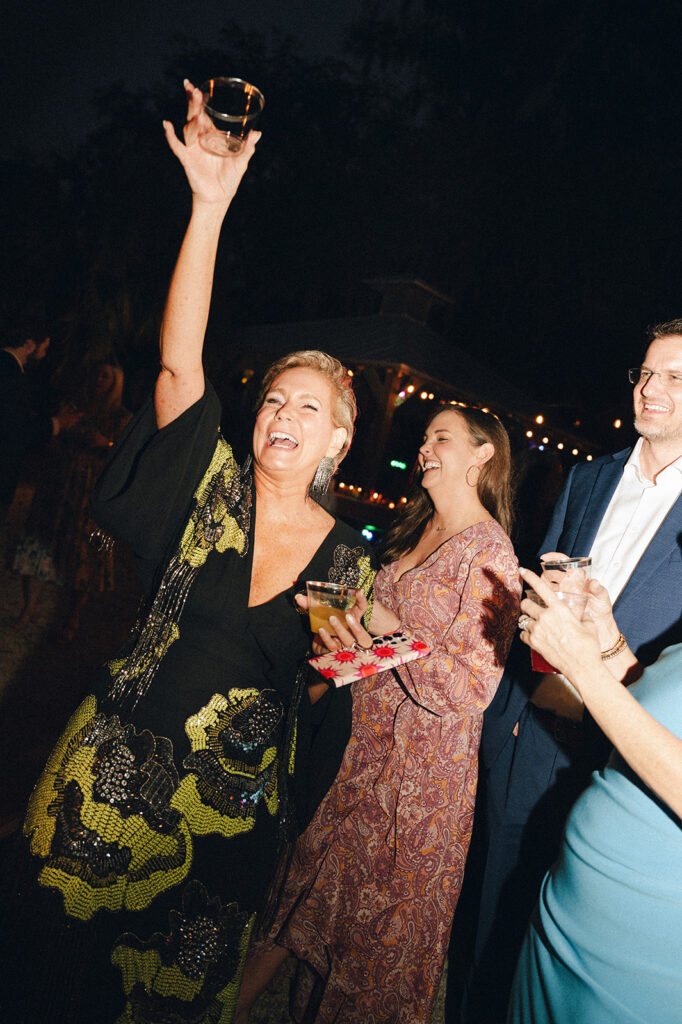 guests dancing at the wedding reception