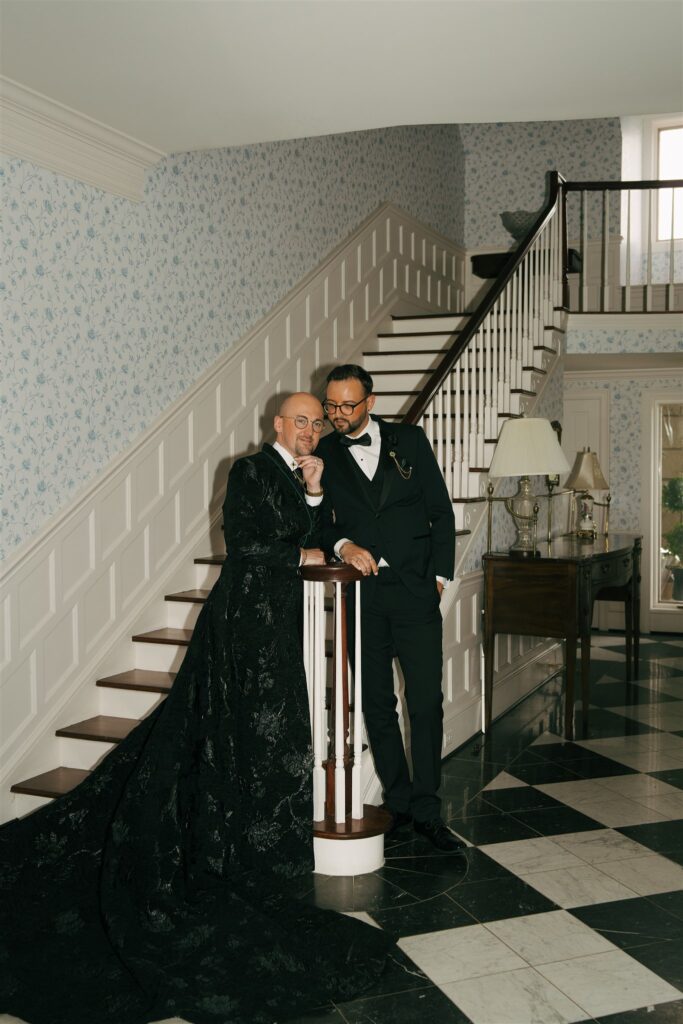 couple posing for the camera during their photoshoot