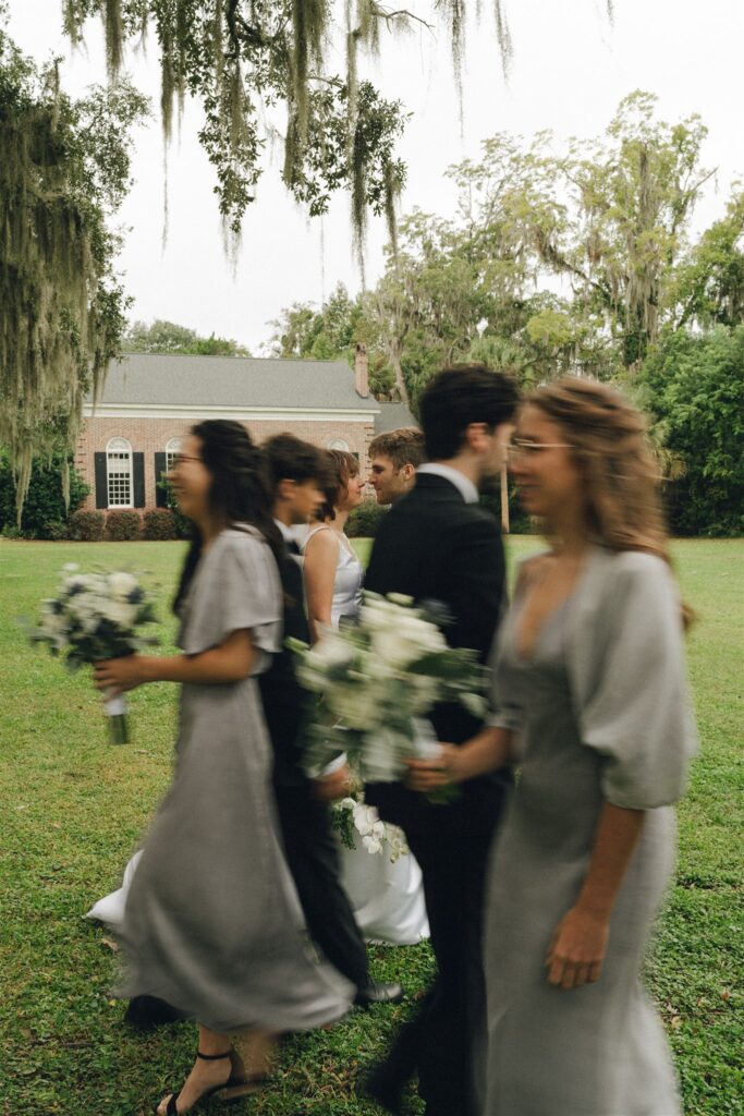 newly married couple kissing