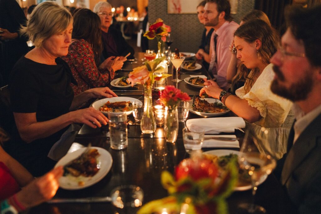 guests at the beautiful wedding reception