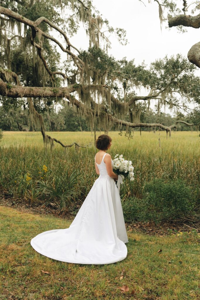 bride before her timeless wedding ceremony 