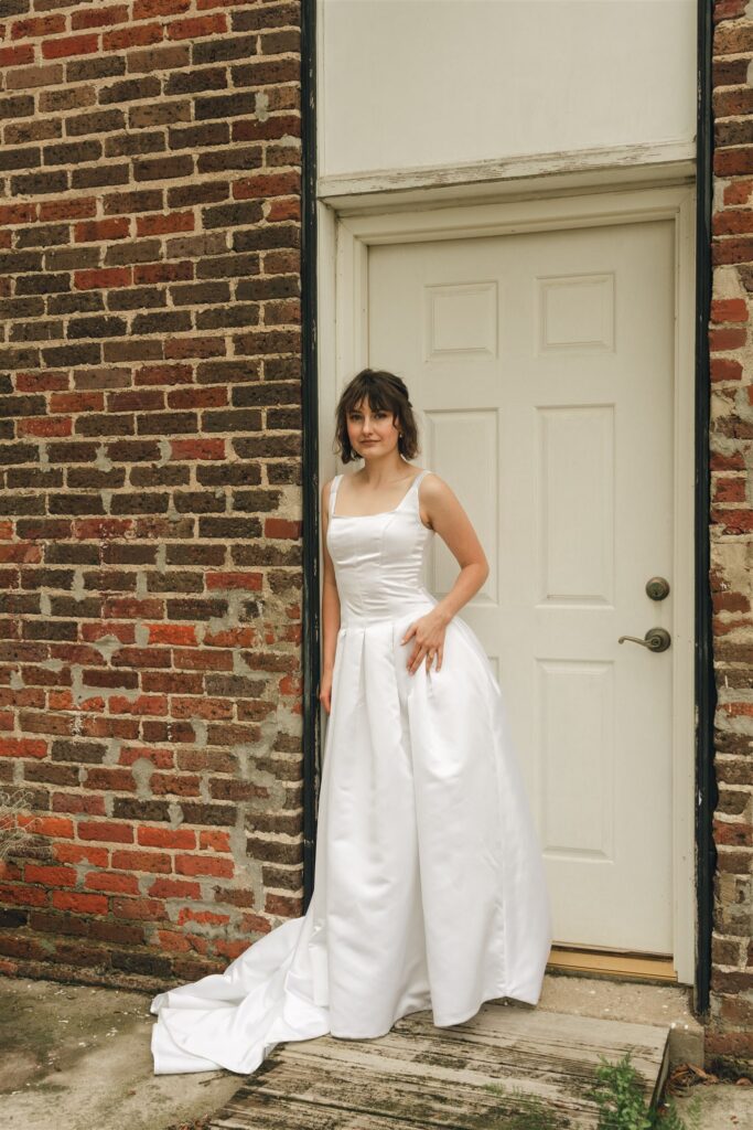 bride looking at the camera 