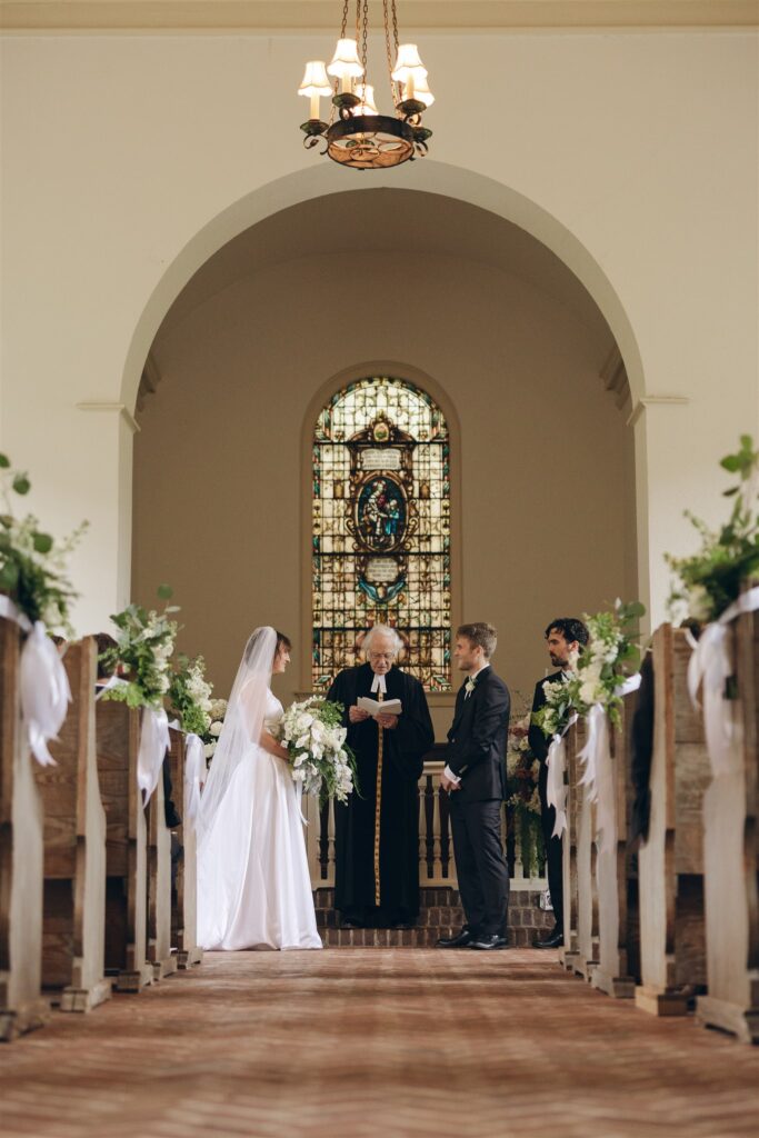 bride and groom at their wedding ceremony