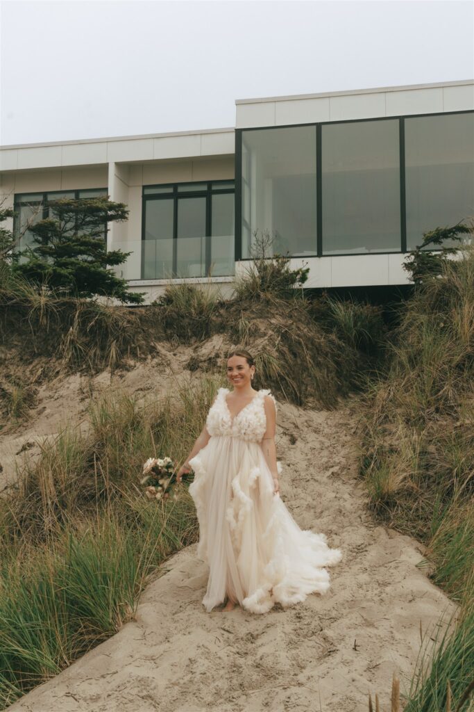 cute bride at her elopement 