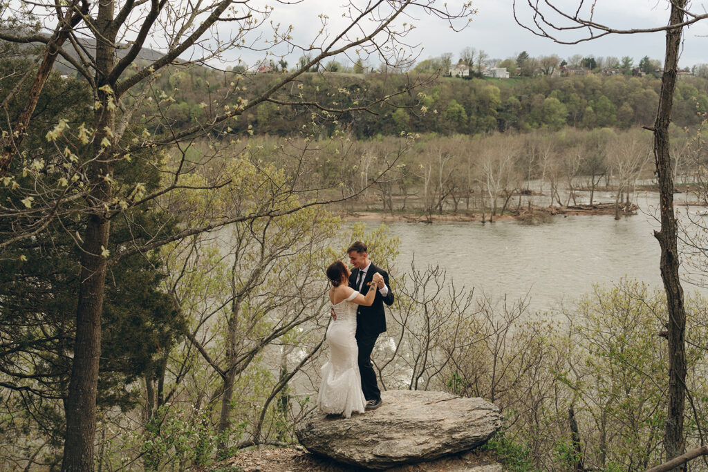 picture of the newlyweds kissing 