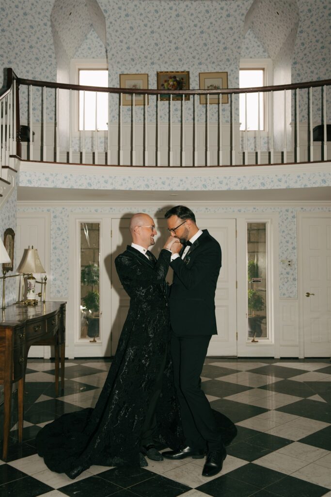 cute couple dancing during their photoshoot