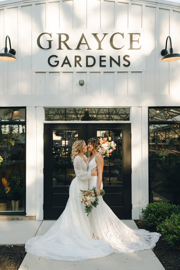 picture of the newlyweds kissing