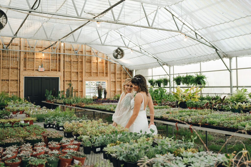 couple at their dream colorful wedding day 