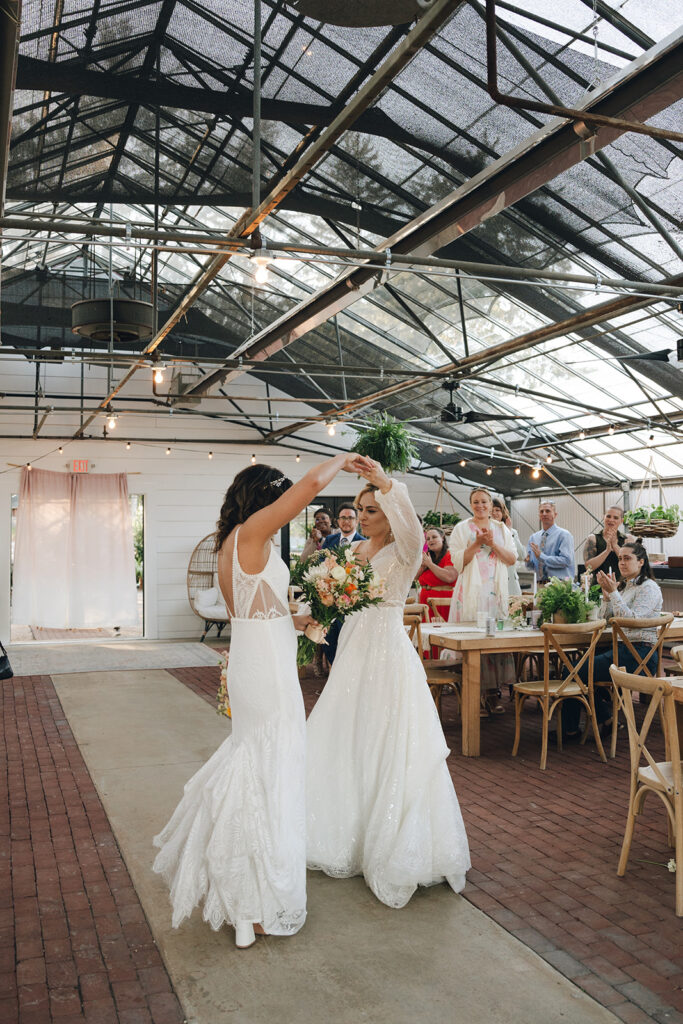 brides dancing at their reception