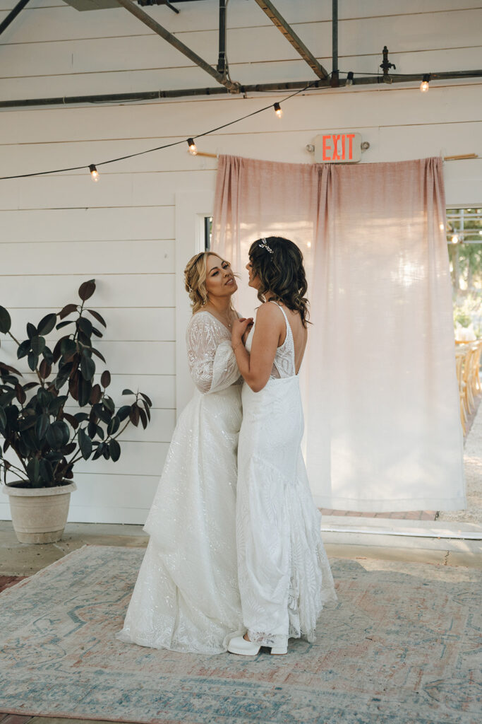 cute brides at their first dance at their wedding reception