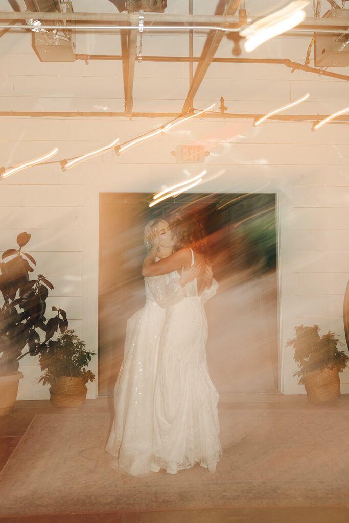 cute couple dancing at their reception