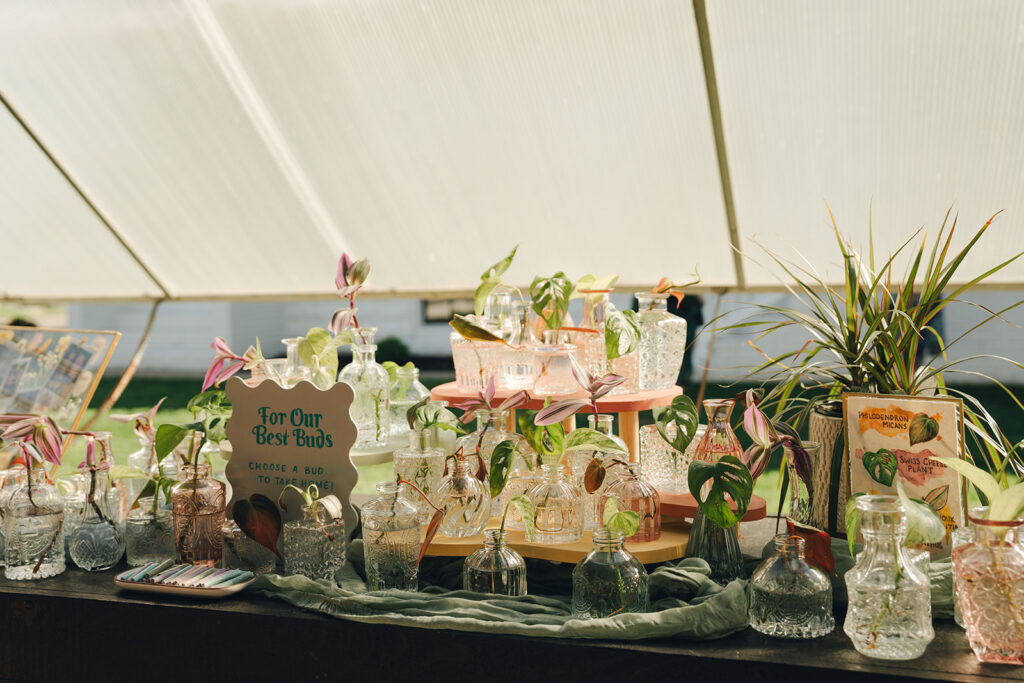 colorful reception decor 