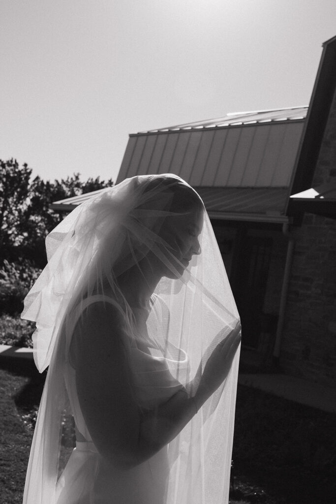 cute picture of the bride before the ceremony