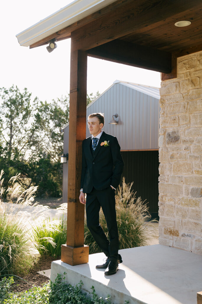 picture of the groom before heading to the ceremony