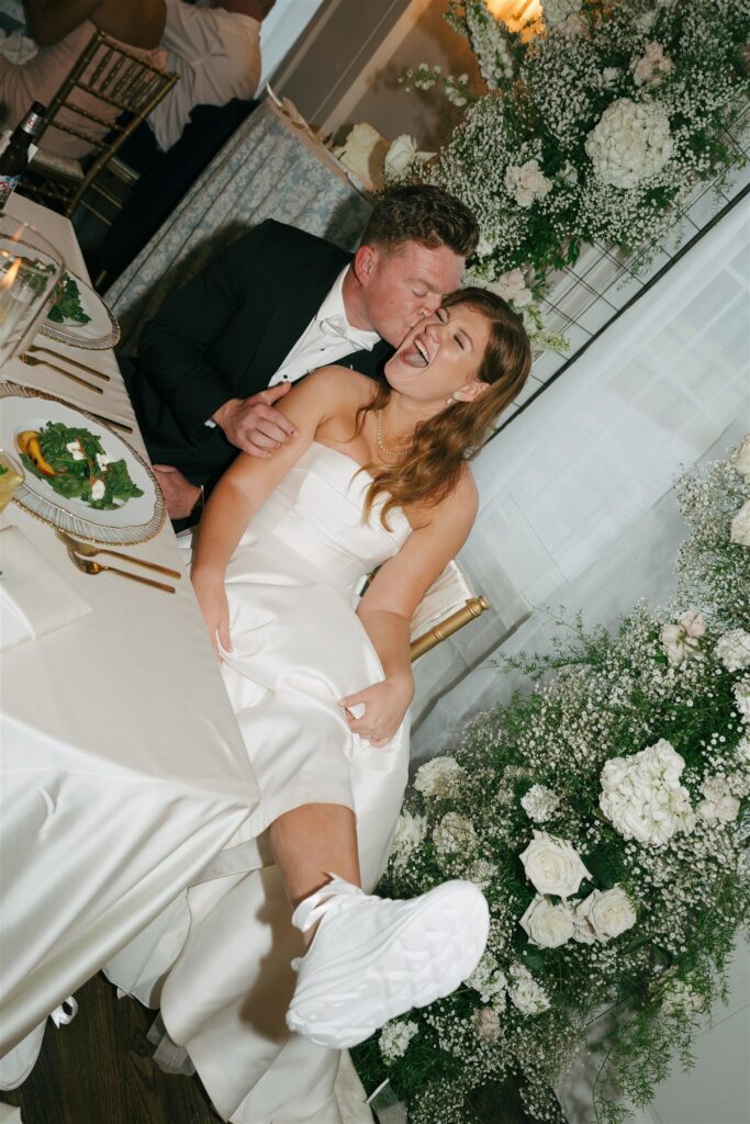 bride and groom at their wedding reception