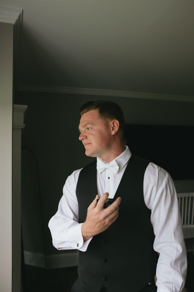 groom before his wedding ceremony