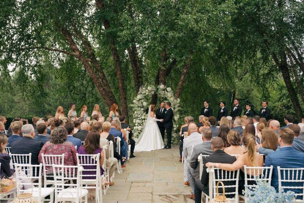 cute couple at their coastal inspired wedding ceremony 