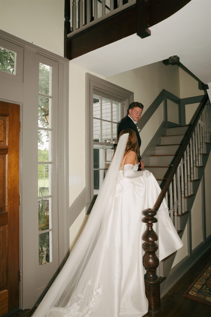 happy couple before heading to their wedding reception