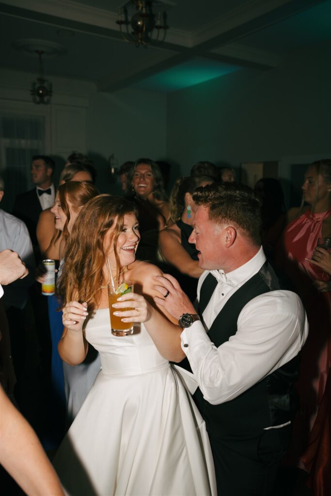 newlyweds dancing at their wedding party