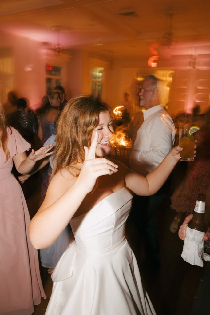 bride dancing at her wedding party