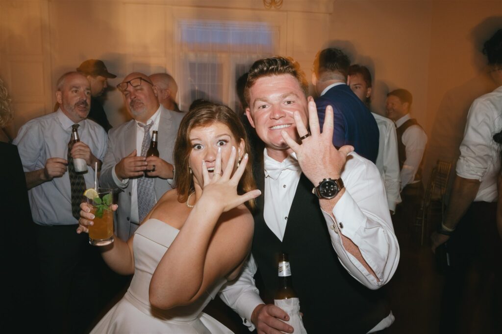 fun picture of the bride and groom